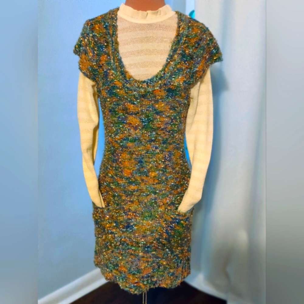 Funky People chenille jumper sweater dress soft cozy minimalist pockets vintage